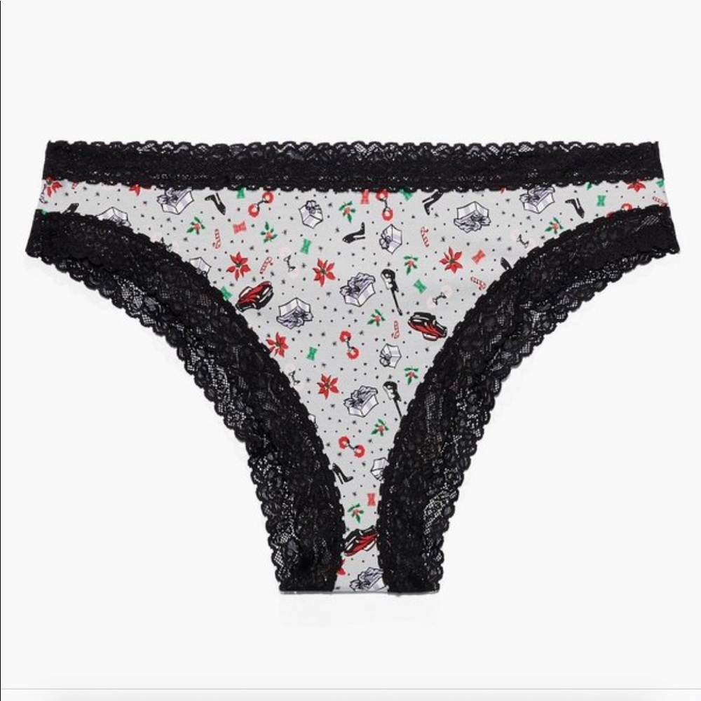 Savage X Fenty Cotton Cheeky undies *Tis the savage II Holiday print and black